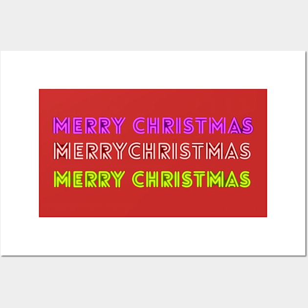 Merry Christmas - Trio-Color shirts Wall Art by Christamas Clothing